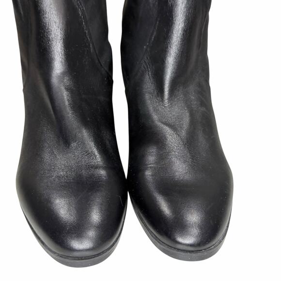 Markon Sandusky Boots 8 Black Leather Mid Calf Pull On Riding Western Equestrian - Picture 5 of 12